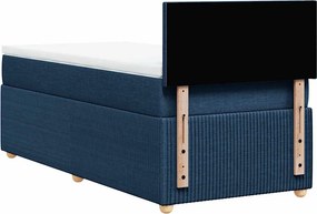 vidaXL Κρεβάτι Boxspring με Στρώμα Μπλε 100 x 200 εκ. Υφασμάτινο