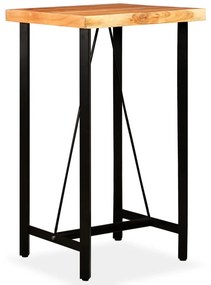 vidaXL Σετ Επίπλων Μπαρ 3 τεμ. Ξύλο Ακακίας/Γνήσιο Δέρμα/Καραβόπανο