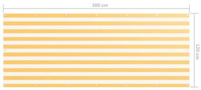 vidaXL Διαχωριστικό Βεράντας Λευκό/Κίτρινο 120 x 300 εκ. Ύφασμα Oxford