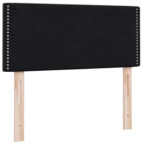 vidaXL Κρεβάτι Boxspring με Στρώμα Μαύρο 90x210 εκ. Βελούδινο