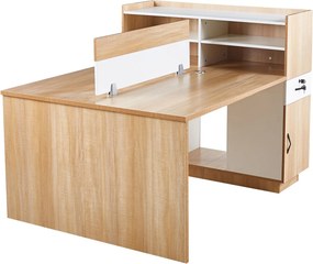 WORKSTATION Γραφείο - Σταθμός Εργασίας 2 Θέσεων, Melamine Απόχρωση Sonoma-Άσπρο   1τμχ