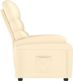 vidaXL Πολυθρόνα Ανακλινόμενη Κρεμ από Συνθετικό Δέρμα