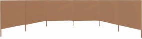 vidaXL Προστατευτικό Αέρα με 6 Πάνελ Taupe 800 x 120 εκ. Υφασμάτινο