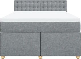 vidaXL Κρεβάτι Boxspring με Στρώμα Αν. Πράσινο 160x200εκ Υφασμάτινο