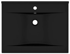 Νιπτήρας με Οπή Βρύσης Μαύρο Ματ 60 x 46 εκ. Κεραμικός - Μαύρο