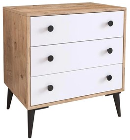 Συρταριέρα ArteLibre AMARI Δρυς/Λευκό Μοριοσανίδα 72x43x79cm-14870056