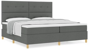 vidaXL Κρεβάτι με Στρώμα Σκούρο Γκρί 200x200 cm Υφάσματος