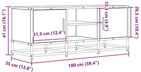 ΈΠΙΠΛΟ ΤΗΛΕΟΡΑΣΗΣ ΜΑΥΡΟ 100X35X41 ΕΚ. ΕΠΕΞΕΡΓ. ΞΥΛΟ / ΜΕΤΑΛΛΟ 848834