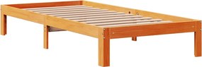 vidaXL Σκελετός Κρεβ. Χωρίς Στρώμα Καφέ Κεριού 75x190 εκ Μασίφ Πεύκο