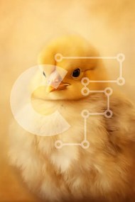 Σετ των 2 Intra Συλλεκτικό Ξύλινο Παζλ Plywood 4mm - Χνουδωτό κίτρινο νεοσσό με απαλή έκφραση Σε Ξύλινο Κουτί - Διαστάσεις: 10x10 cm – 25 κομμάτια