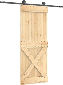 vidaXL Συρόμενη Πόρτα Φυσικό και Μαύρο 80 x 210 cm