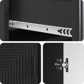 vidaXL Πλαϊνό γραφείο Μαύρο 66 x 34,5 x 89,5 εκ Επεξεργασμένο Ξύλο