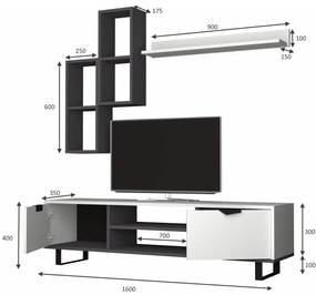 Σύνθεση τηλεόρασης Lonsa Megapap χρώμα λευκό 160x35x40εκ.