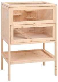 vidaXL Κλουβί Χάμστερ 55 x 40 x 80 εκ. από Μασίφ Ξύλο Ελάτης