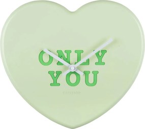 Ρολόι Τοίχου (27x6x30) Karlsson Heart Candy Soft Green