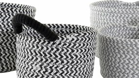 Σετ Καλαθιών DKD Home Decor Φυσική ίνα 18 x 18 x 14 cm