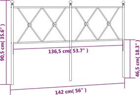 vidaXL Ανταλλακτικό κεφαλάρι Λευκό 137 εκ. Μεταλλικό