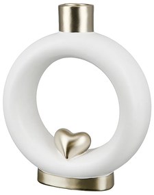 Βάζο ArteLibre Love Λευκό/Χρυσό Κεραμικό 6x17x20cm