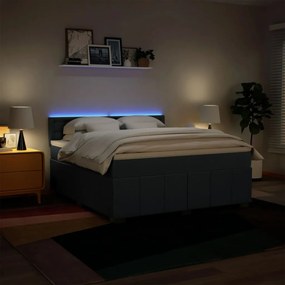 vidaXL Κρεβάτι Boxspring με Στρώμα Μπλε 180x200 εκ. Υφασμάτινο