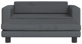 vidaXL Καναπές Παιδικός με Υποπόδιο Σκ. Γκρι 100x50x30 εκ. Βελούδινος