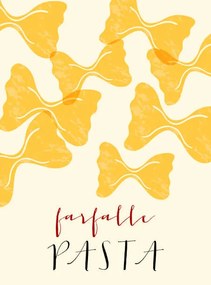 Εικονογράφηση Farfalle Italian pasta. Farfalle poster illustration., Alina Beketova