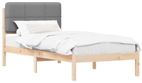vidaXL Σκελετός Κρεβατιού με Επενδεδυμένο Κεφαλάρι Ανοιχτό γκρι