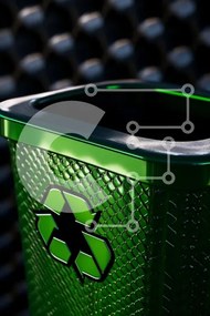 Intra Συλλεκτικό Ξύλινο Παζλ Plywood 4mm - Πράσινος Κάδος Ανακύκλωσης Σε Ξύλινο Κουτί - Διαστάσεις: 10x10 cm – 25 κομμάτια