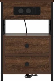 vidaXL Κομοδίνο Καφέ δρυς 40 x 31 x 60 εκ. Επεξεργασμένο Ξύλο