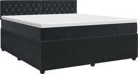 vidaXL Κρεβάτι box spring με στρώμα Μαύρο 140 x 190 cm Βελούδο
