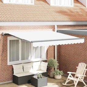 vidaXL Αυτόματη ανακλινόμενη τέντα λευκή 350x250 εκ