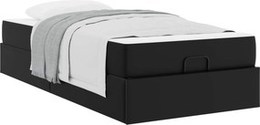 vidaXL Σκελετός κρεβατιού με στρώμα Άλλο 2 pcs Μαύρο PVC
