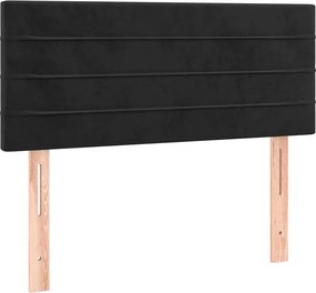 vidaXL Κρεβάτι Boxspring με Στρώμα Μαύρο 90x200 εκ. Βελούδινο
