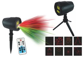 Χριστουγεννιάτικος Προβολέας Laser με 8 μοτίβα Aca Lighting-NOEL-Μαύρο NOEL