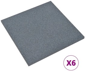 vidaXL Πλάκες Δαπέδου Ασφαλείας 6 τεμ. Γκρι 50 x 50 x 3 εκ. Καουτσούκ