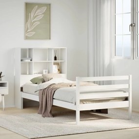 vidaXL Κρεβάτι Βιβλιοθήκη Χωρίς Στρώμα 90x200 εκ Μασίφ Ξύλο Πεύκου