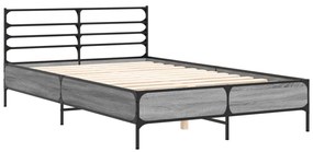 vidaXL Πλαίσιο Κρεβατιού Γκρι Sonoma 140x190 εκ. Επεξ. Ξύλο &amp; Μέταλλο