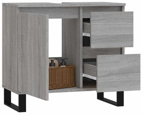 vidaXL Ντουλάπι Μπάνιου Γκρι Sonoma 65x33x60 εκ. Επεξεργασμένο Ξύλο