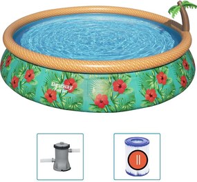 Bestway Φουσκωτή Πισίνα Fast Set Inflatable Paradise Palms 457x84 εκ.