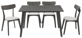 Tραπεζαρία Benson - Toto  σετ 5τμχ rustic grey - ύφασμα γκρι 120x75x75εκ