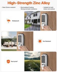 VEVOR Mechanical Keyless Entry Door Lock 14 Key Mechanical Door Lock with Key