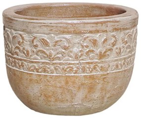 Κασπώ Πήλινο 06-00-21275-S Φ35x25cm Ecru-Terracotta Marhome Πηλός