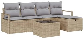 vidaXL Σετ Καναπέ Κήπου 6 pcs μπεζ και ανοιχτό γκρι 230 x 117 x 85 εκ.