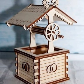 Intra απο ξύλο plywood 3mm-4mm πάχος – ξύλο Μοντέλο Ξύλινου Παζλ Τρισδιάστατο Πηγαδάκι Νερού Κόντρα πλακέ 12x15 cm INTRAVECTRY-MY555479