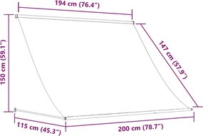vidaXL Τέντα Συρόμενη Κρεμ 200 x 150 εκ.