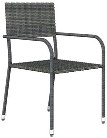 vidaXL Σετ Τραπεζαρίας Κήπου 3 Τεμαχίων Σκούρο Γκρι