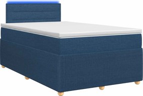 vidaXL Κρεβάτι box spring με στρώμα Μπλε 120 x 190 cm Ύφασμα