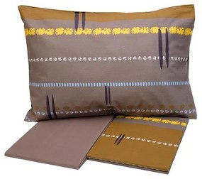 Σετ Σεντόνια Cotton Feelings εμπριμέ 2021 Brown Μονό (160x260)