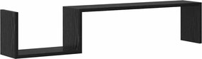 vidaXL Ράφι Τοίχου με ράφι 2 pcs Μαύρη Οξυά 100 x 15 x 20 εκ.