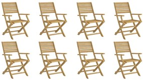 vidaXL Καρέκλες Κήπου Πτυσσόμενες 8 τεμ 54,5x61,5x86,5 εκ Μασίφ Ακακία