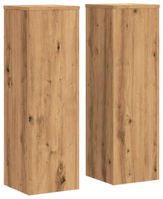 vidaXL Βάσεις Φυτών 2 τεμ. Αρτισιανή Δρυς 25x25x80 εκ. Επεξ. Ξύλο